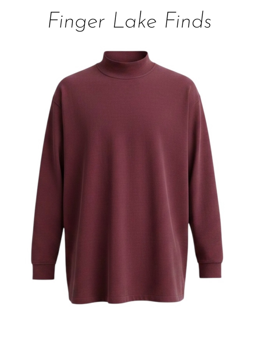 NWT Cotton Traders Men’s Maroon Mock Turtleneck, Lg